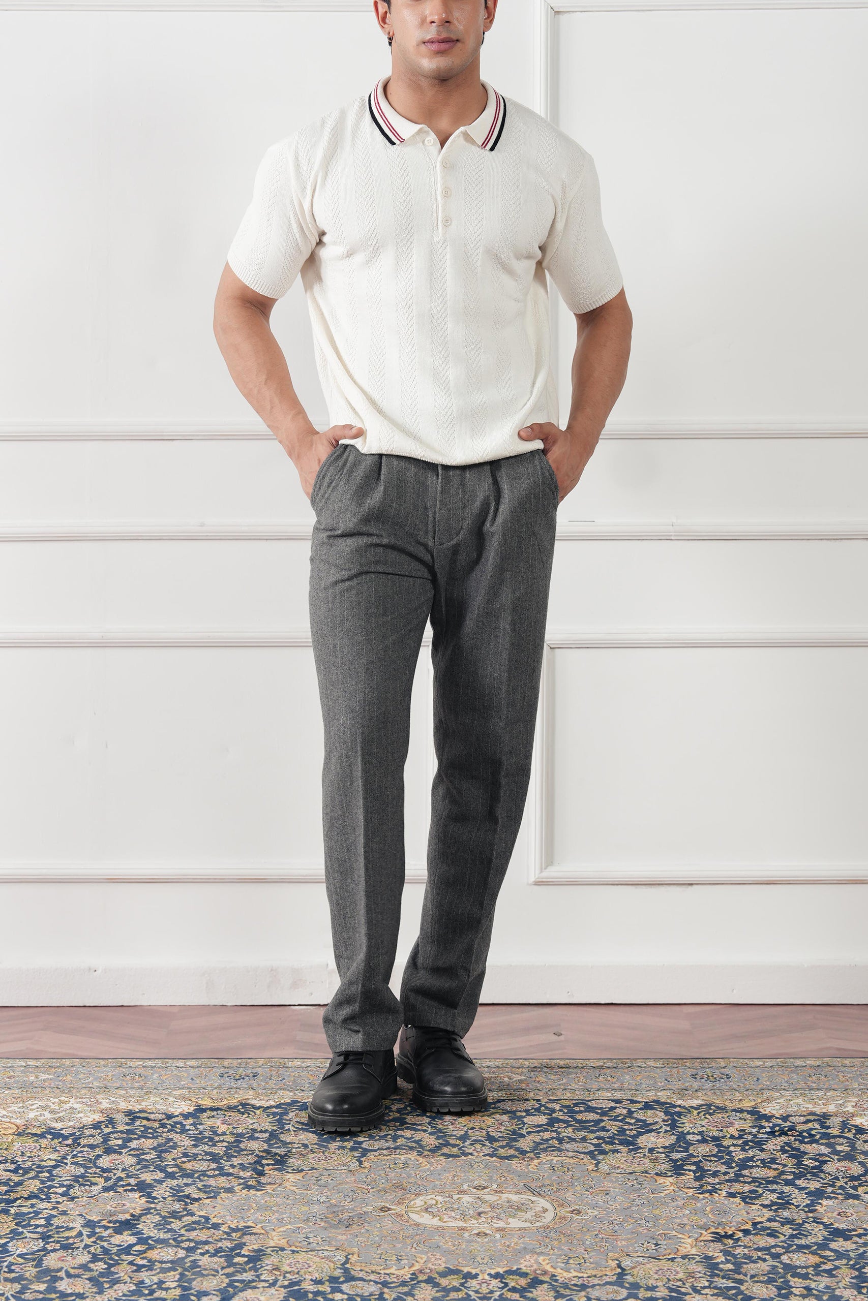 Textured Knit Polo Shirt (MKP-16)