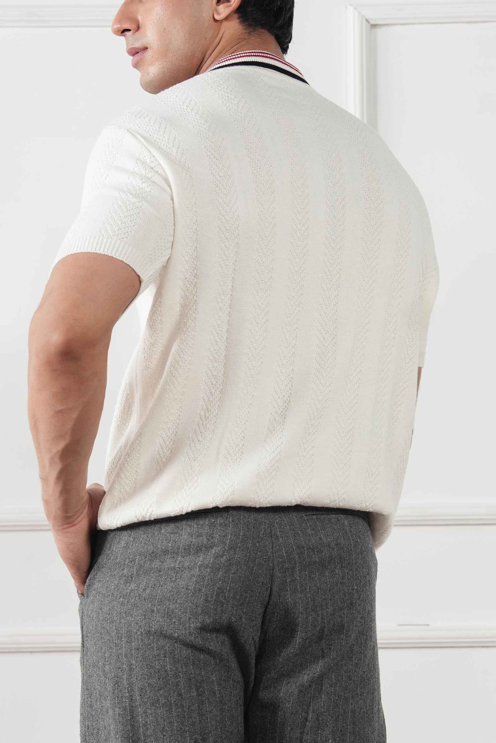 Textured Knit Polo Shirt (MKP-16)