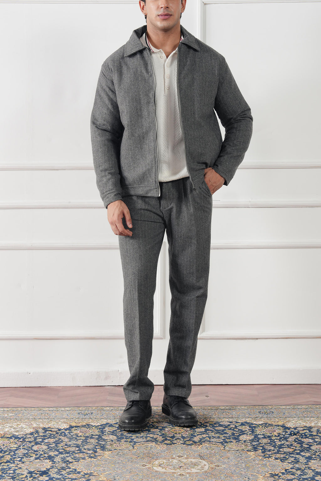 Pinstripe Wool Jacket (MWJ-08)