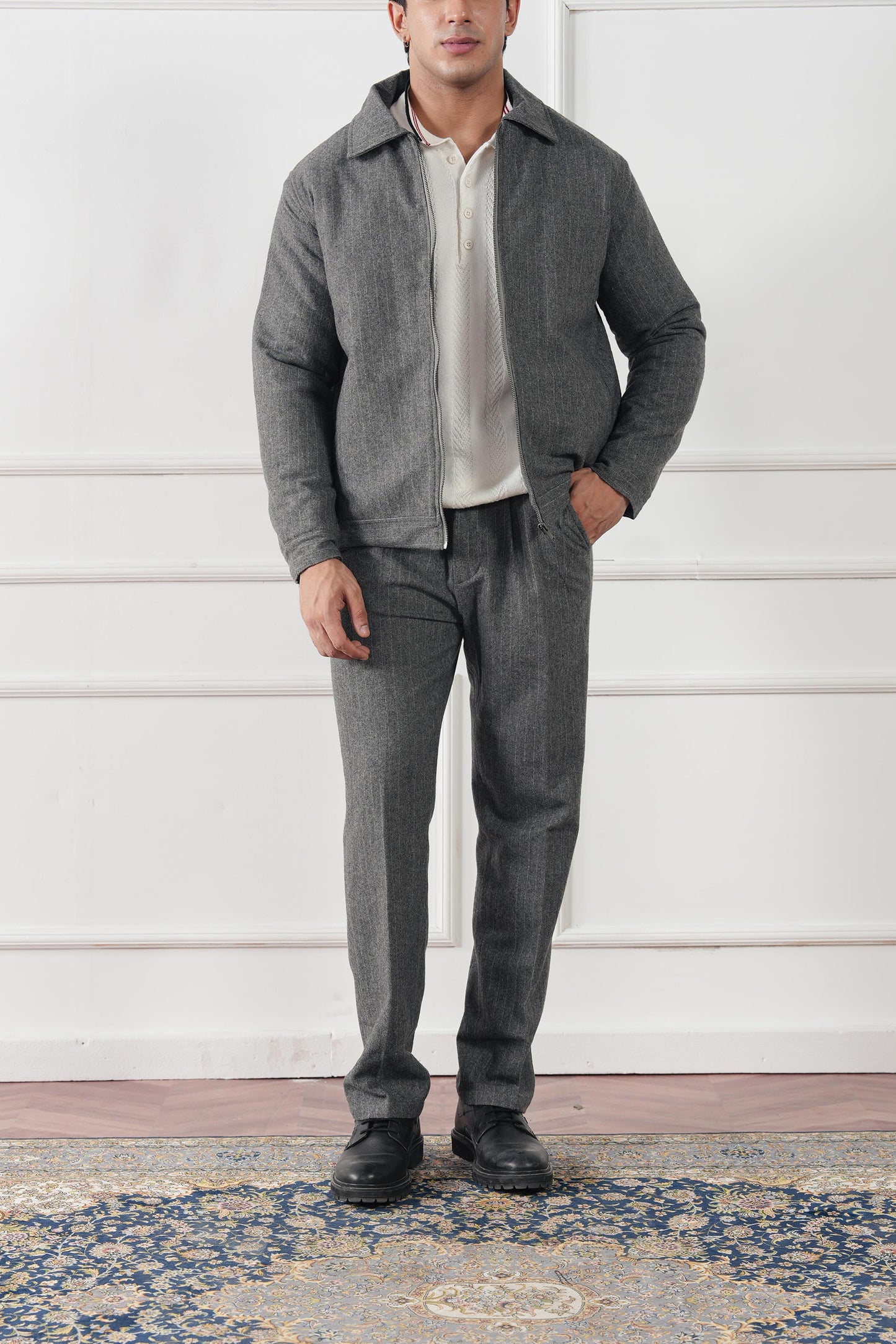 Pinstripe Wool Jacket (MWJ-08)