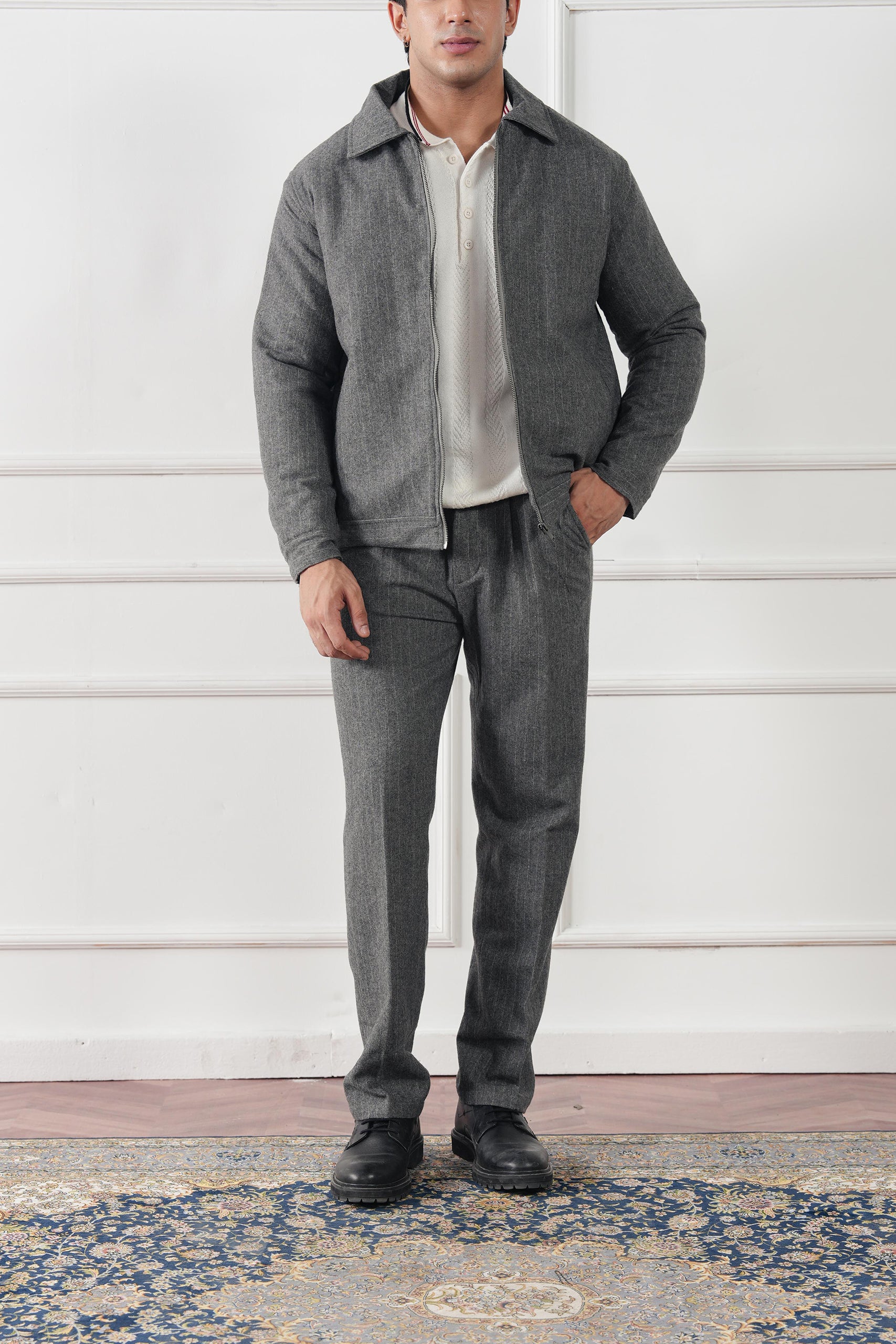 Pinstripe Wool Jacket (MWJ-08)