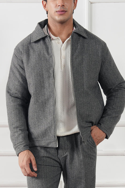 Pinstripe Wool Jacket (MWJ-08)