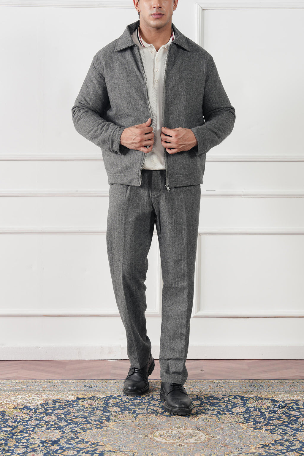 Pinstripe Wool Jacket (MWJ-08)