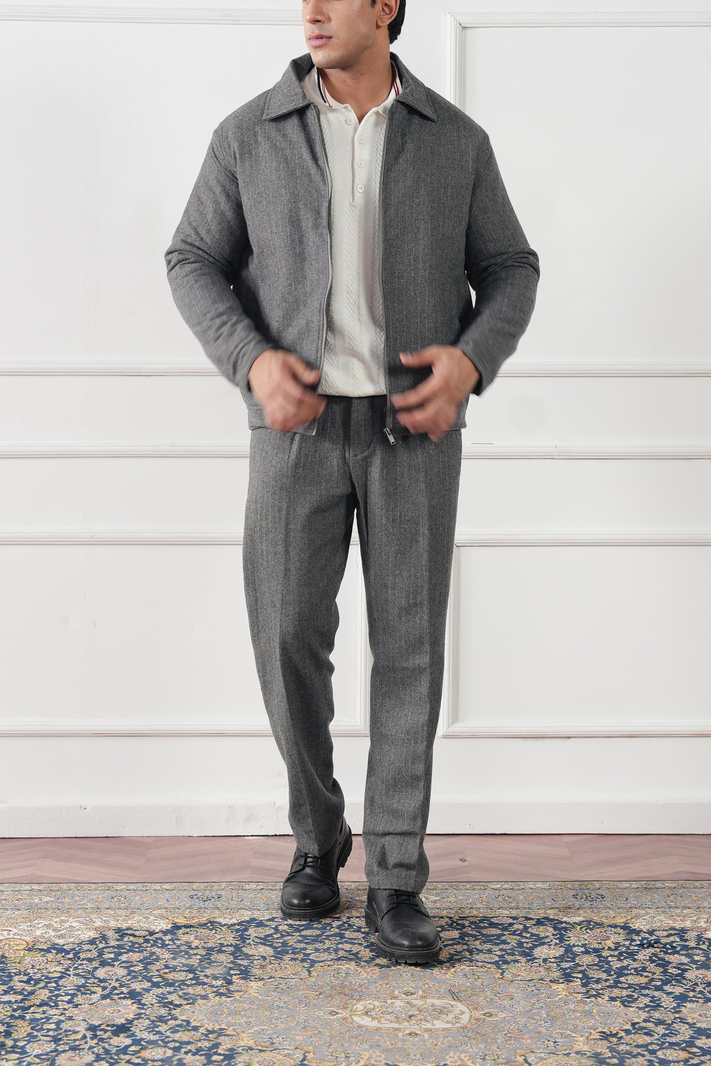 Pinstripe Wool Jacket (MWJ-08)