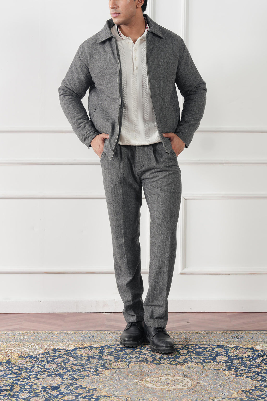 Pinstripe Wool Jacket (MWJ-08)