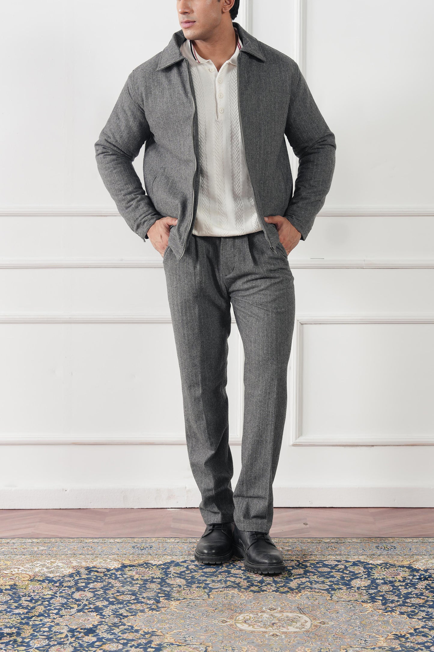 Pinstripe Wool Jacket (MWJ-08)