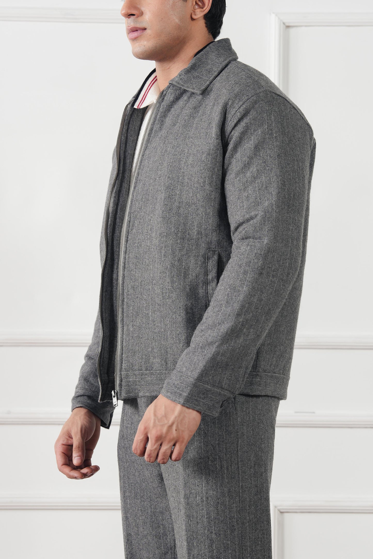 Pinstripe Wool Jacket (MWJ-08)