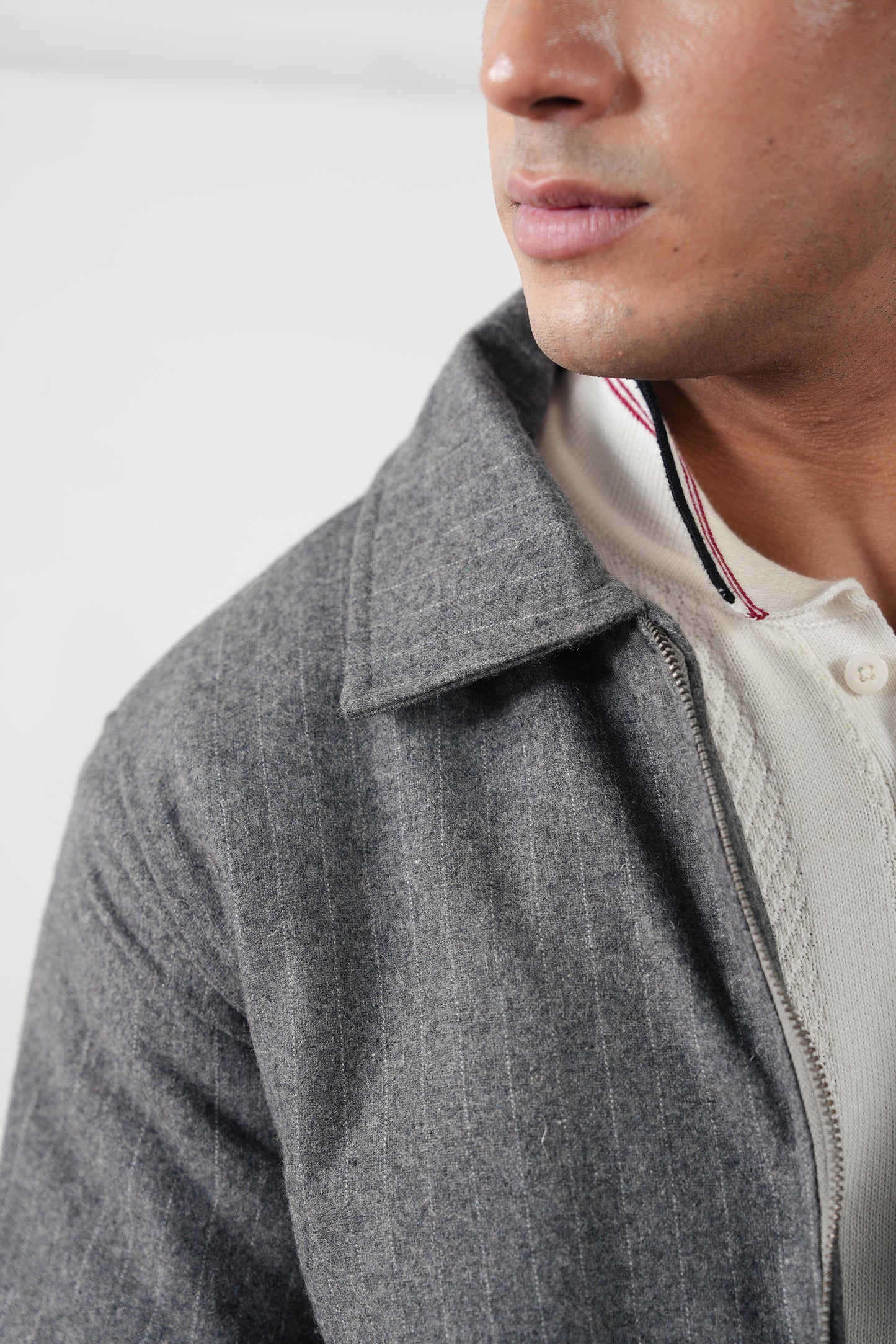 Pinstripe Wool Jacket (MWJ-08)