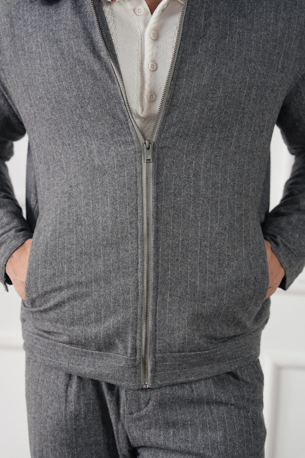 Pinstripe Wool Jacket (MWJ-08)