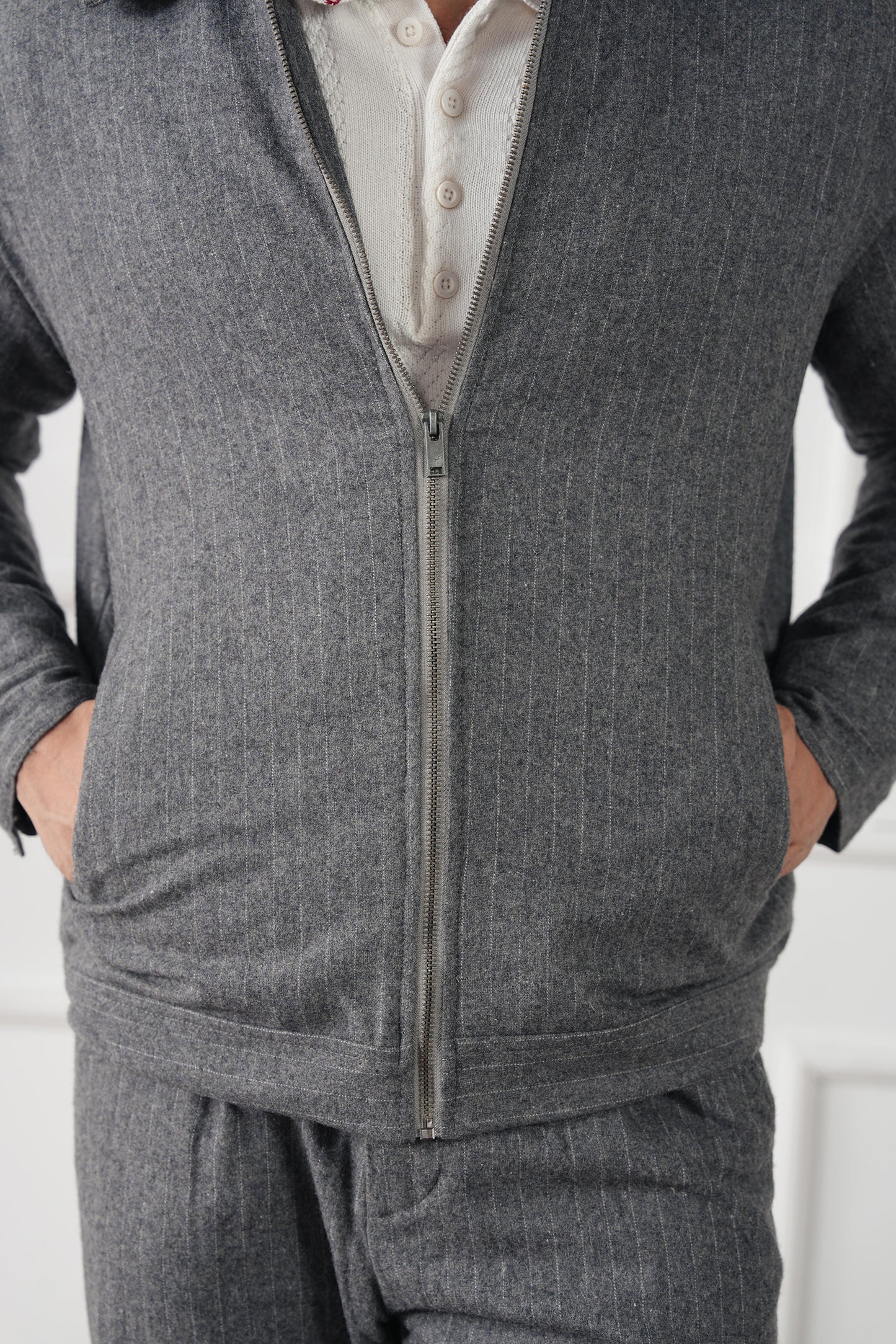 Pinstripe Wool Jacket (MWJ-08)