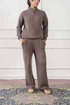 Ribbed Knit Straight Trouser (WKT-01)
