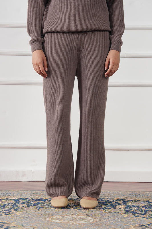 Ribbed Knit Straight Trouser (WKT-01)