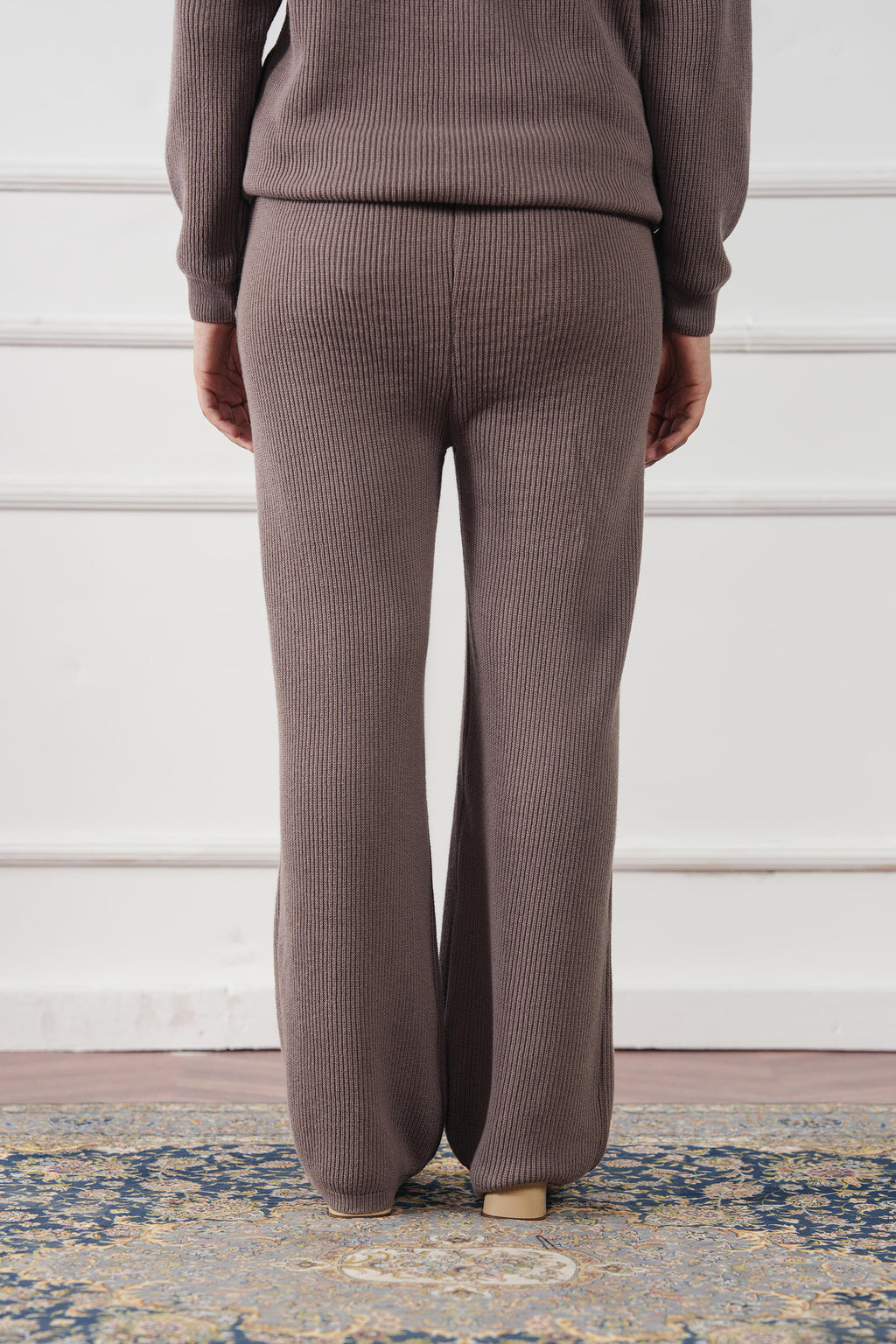 Ribbed Knit Straight Trouser (WKT-01)
