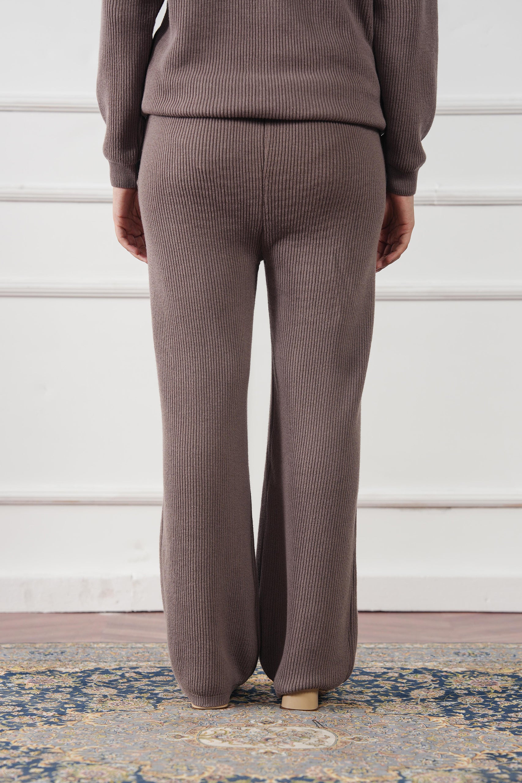 Ribbed Knit Straight Trouser (WKT-01)