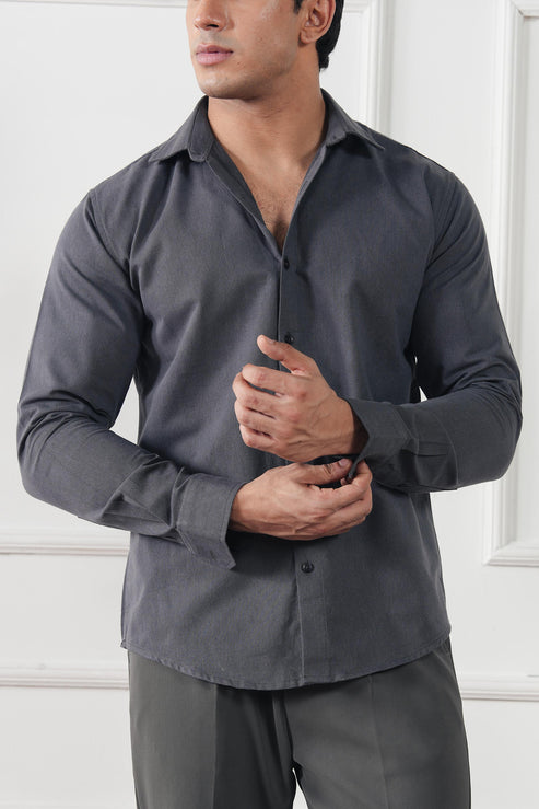 Charcoal black Casual Shirt for Men
