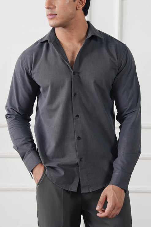 Charcoal black Casual Shirt for Men