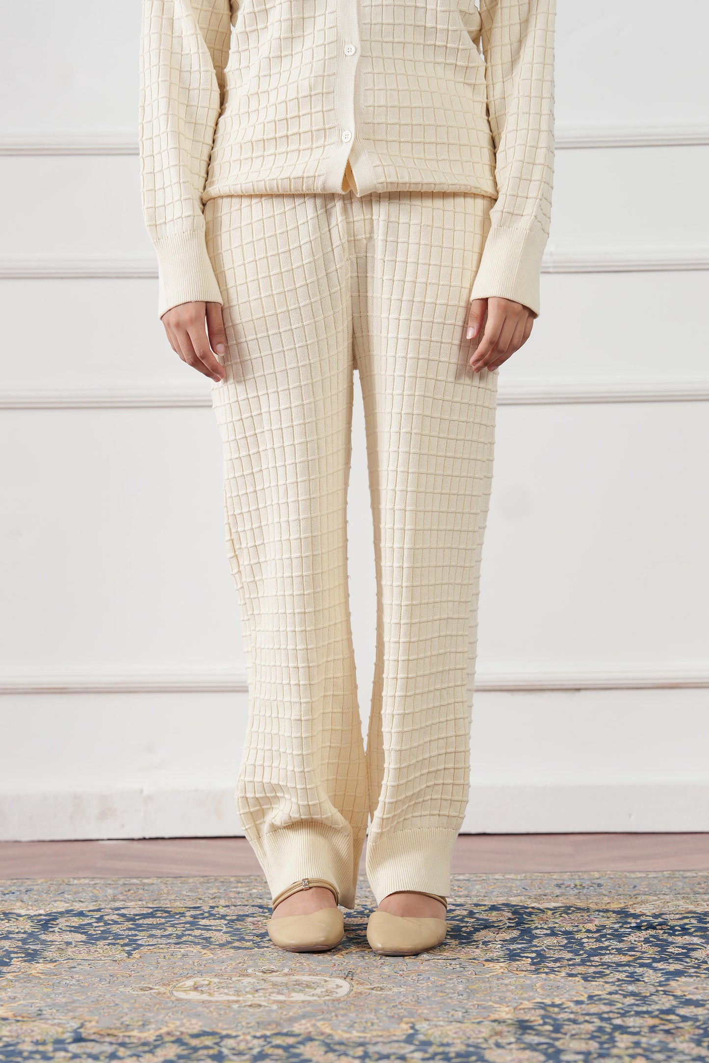 Waffle Knit Straight Trouser (WKT-03)