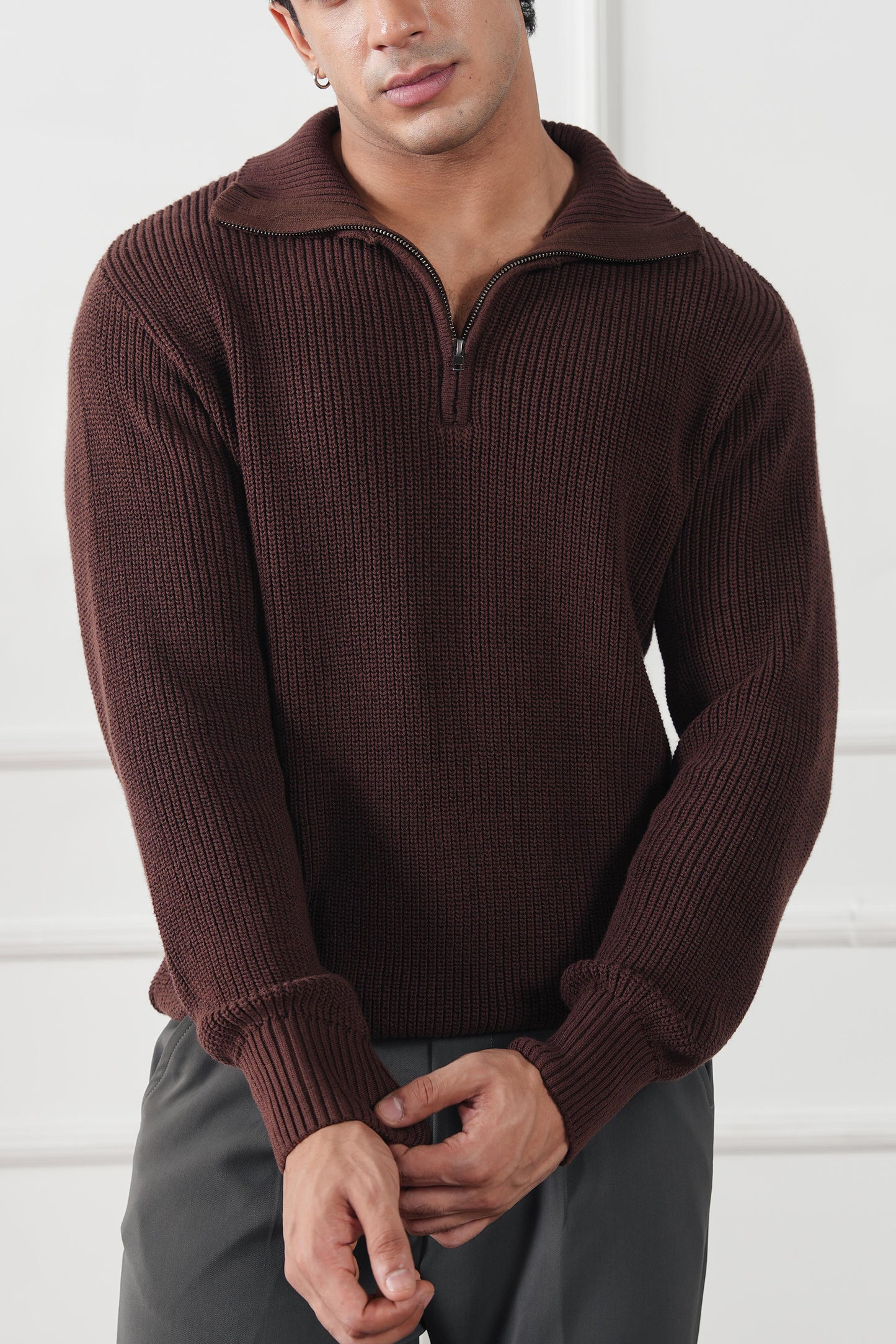Quarter Zip Knit Sweater (MKZ-03)