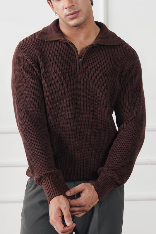 Quarter Zip Knit Sweater (MKZ-03)