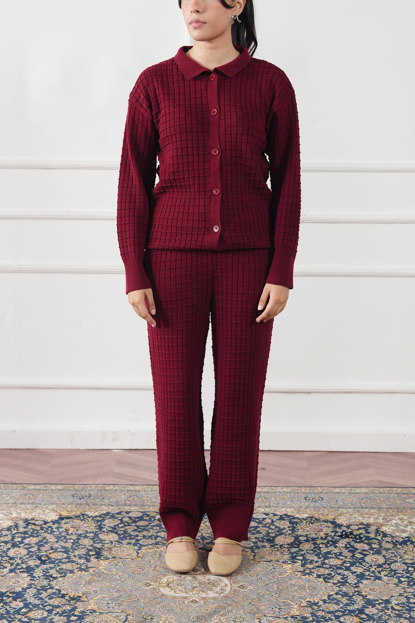 Waffle Knit Straight Trouser (WKT-04)