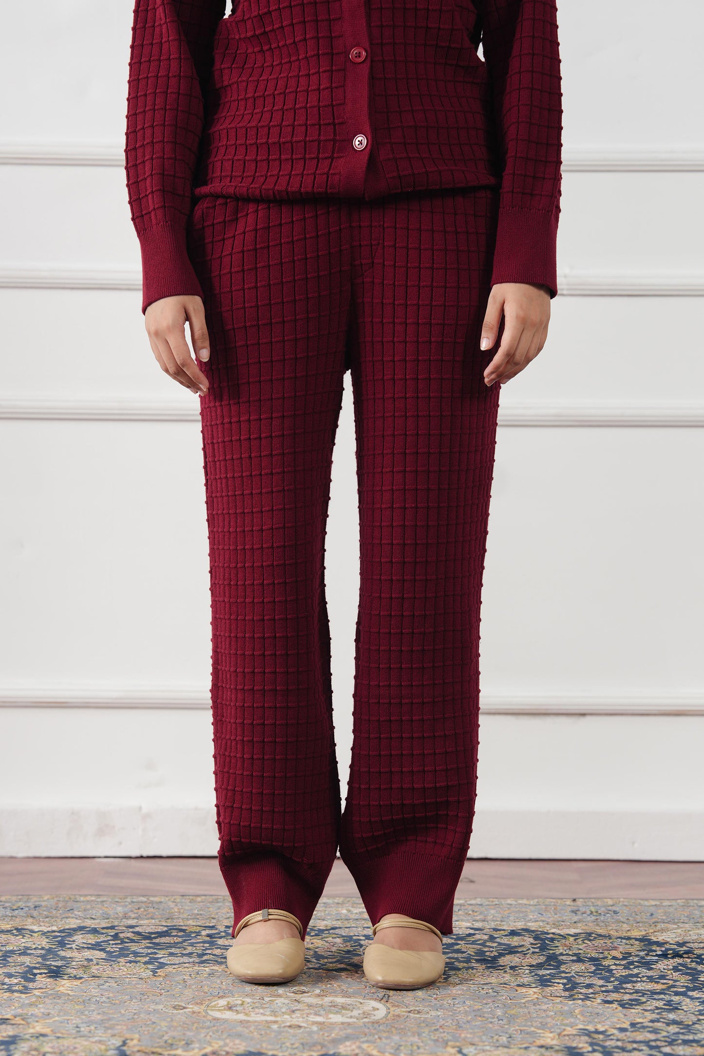 Waffle Knit Straight Trouser (WKT-04)