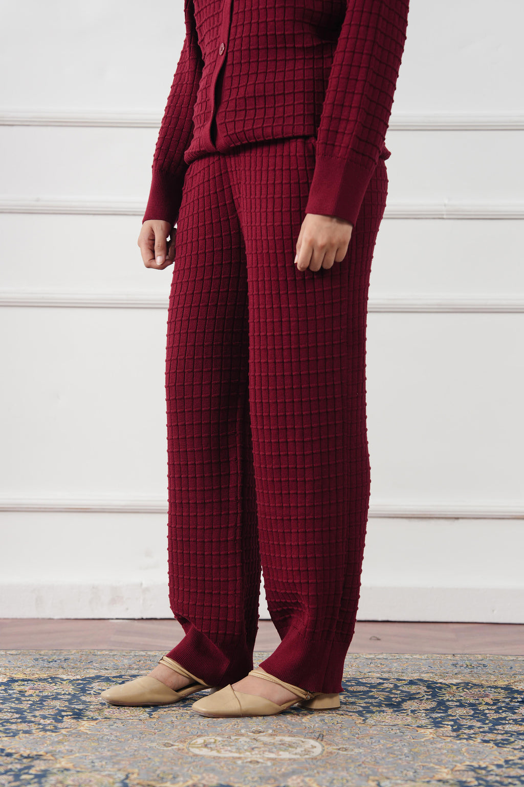 Waffle Knit Straight Trouser (WKT-04)
