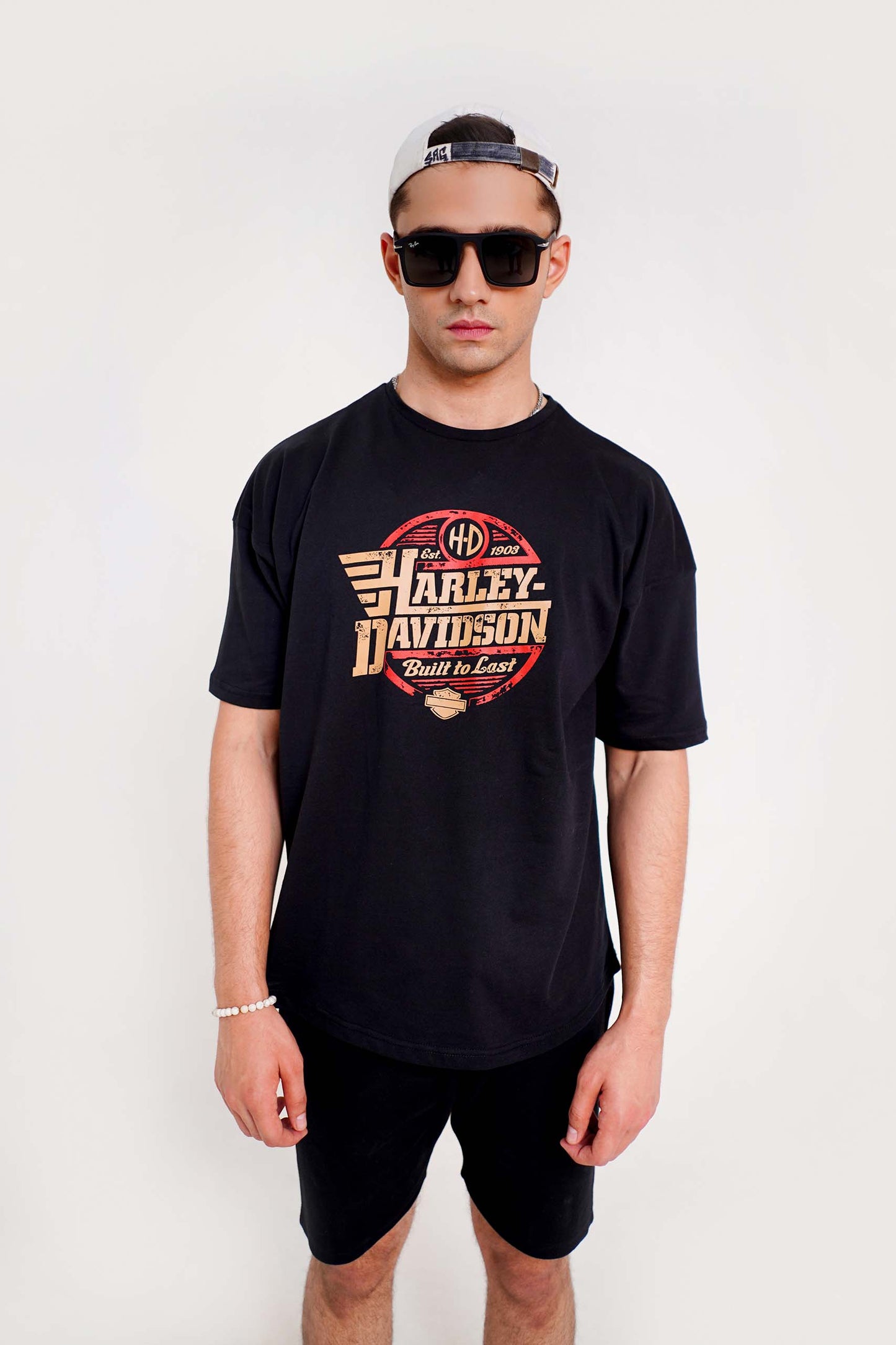 Vintage Harley Black Oversized Tee