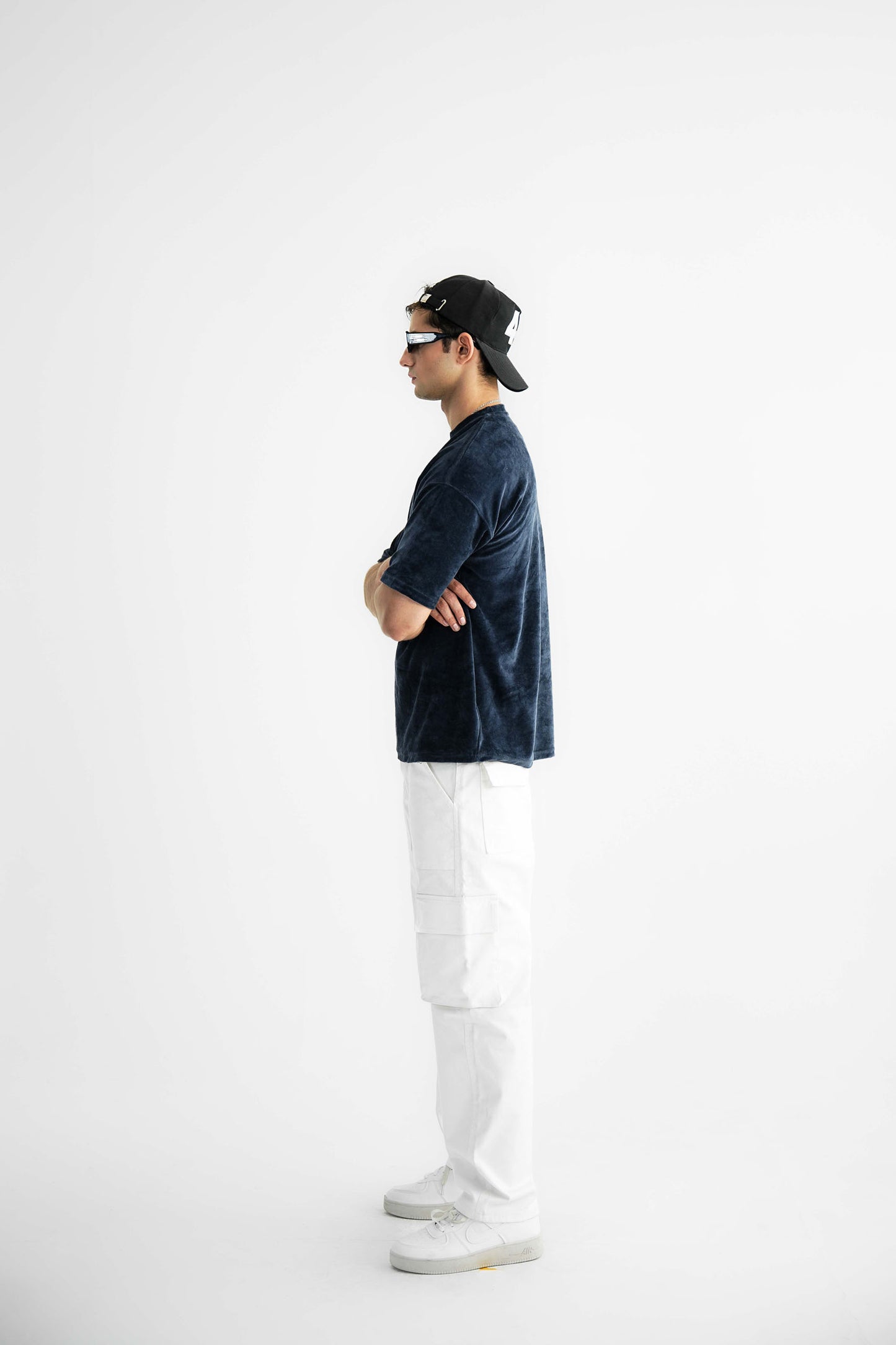 Velour Blue Oversized Heavyweight Tee