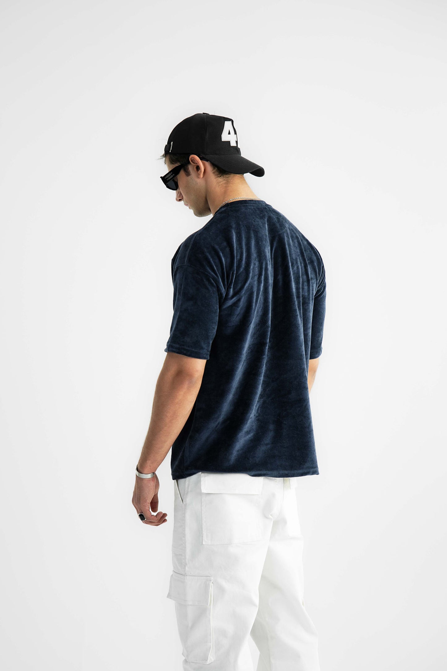 Velour Blue Oversized Heavyweight Tee