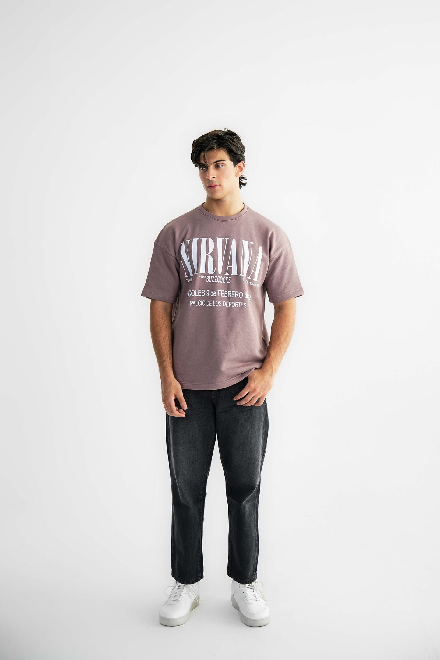 Nirvana Mauve Oversized Heavyweight Tee