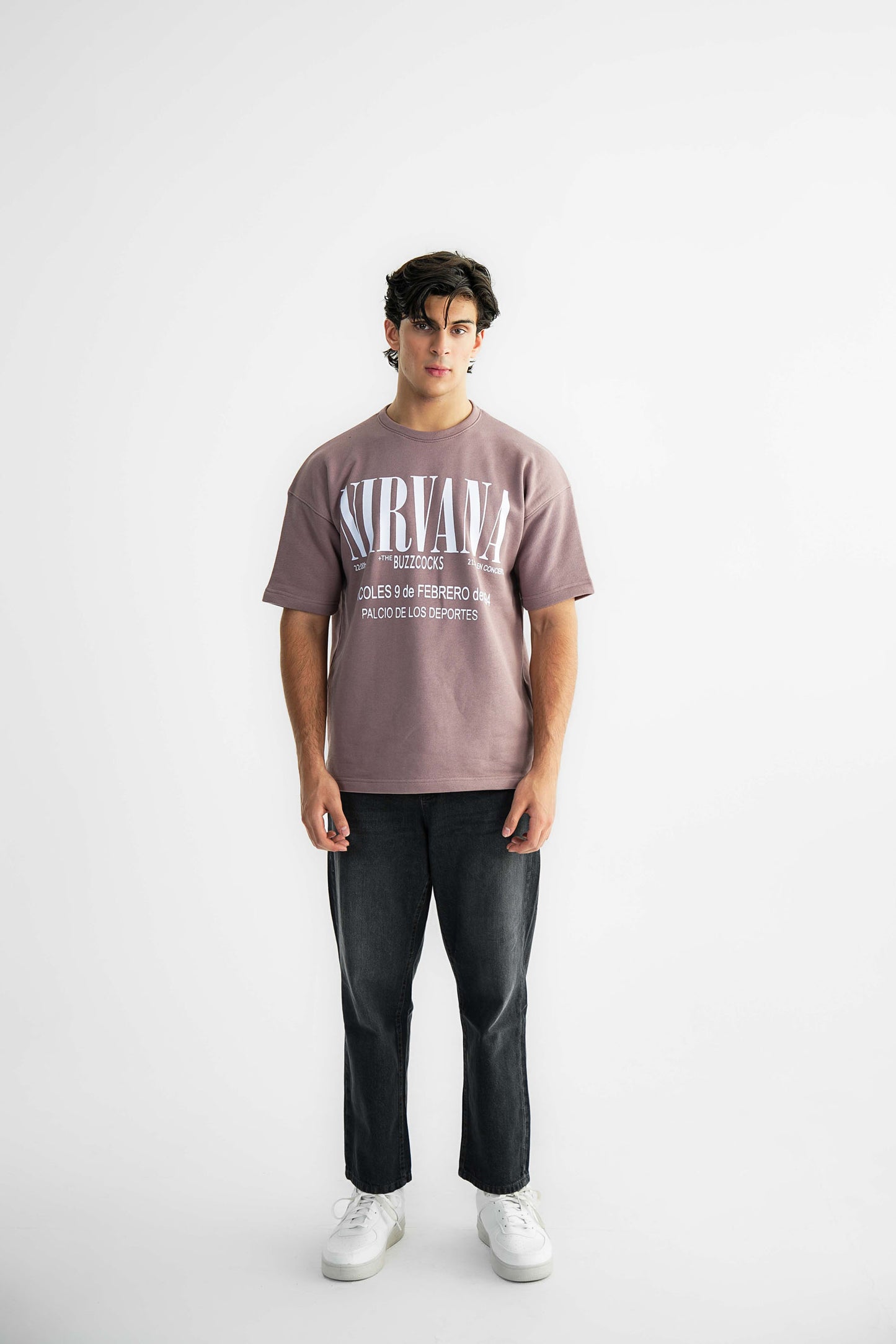 Nirvana Mauve Oversized Heavyweight Tee