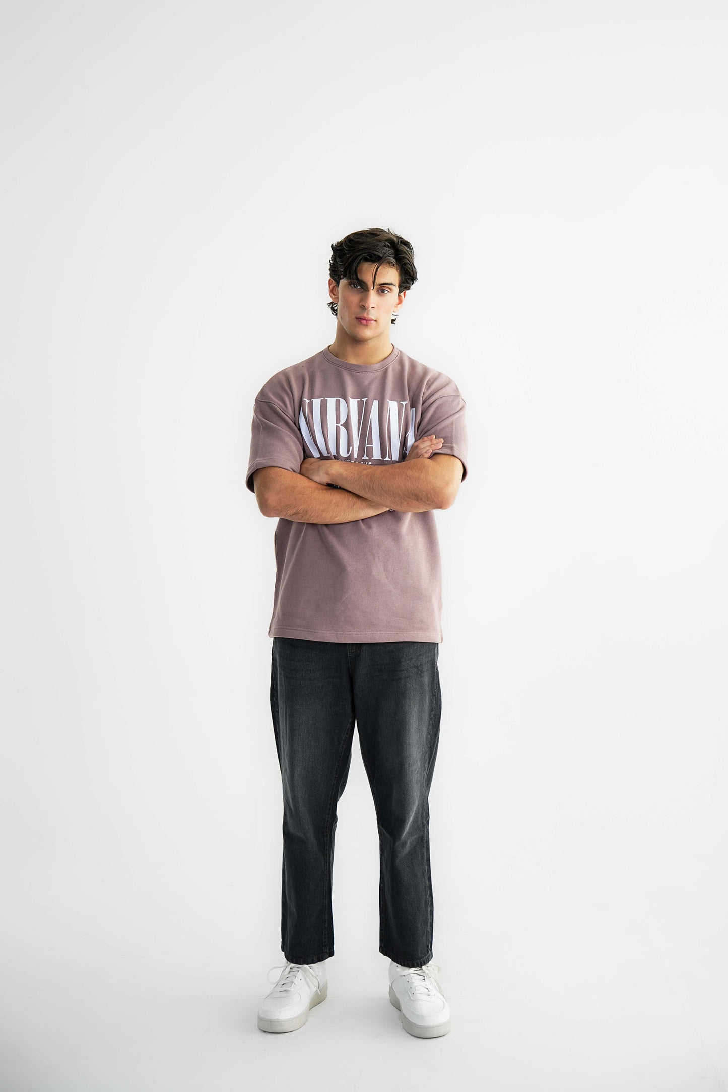 Nirvana Mauve Oversized Heavyweight Tee