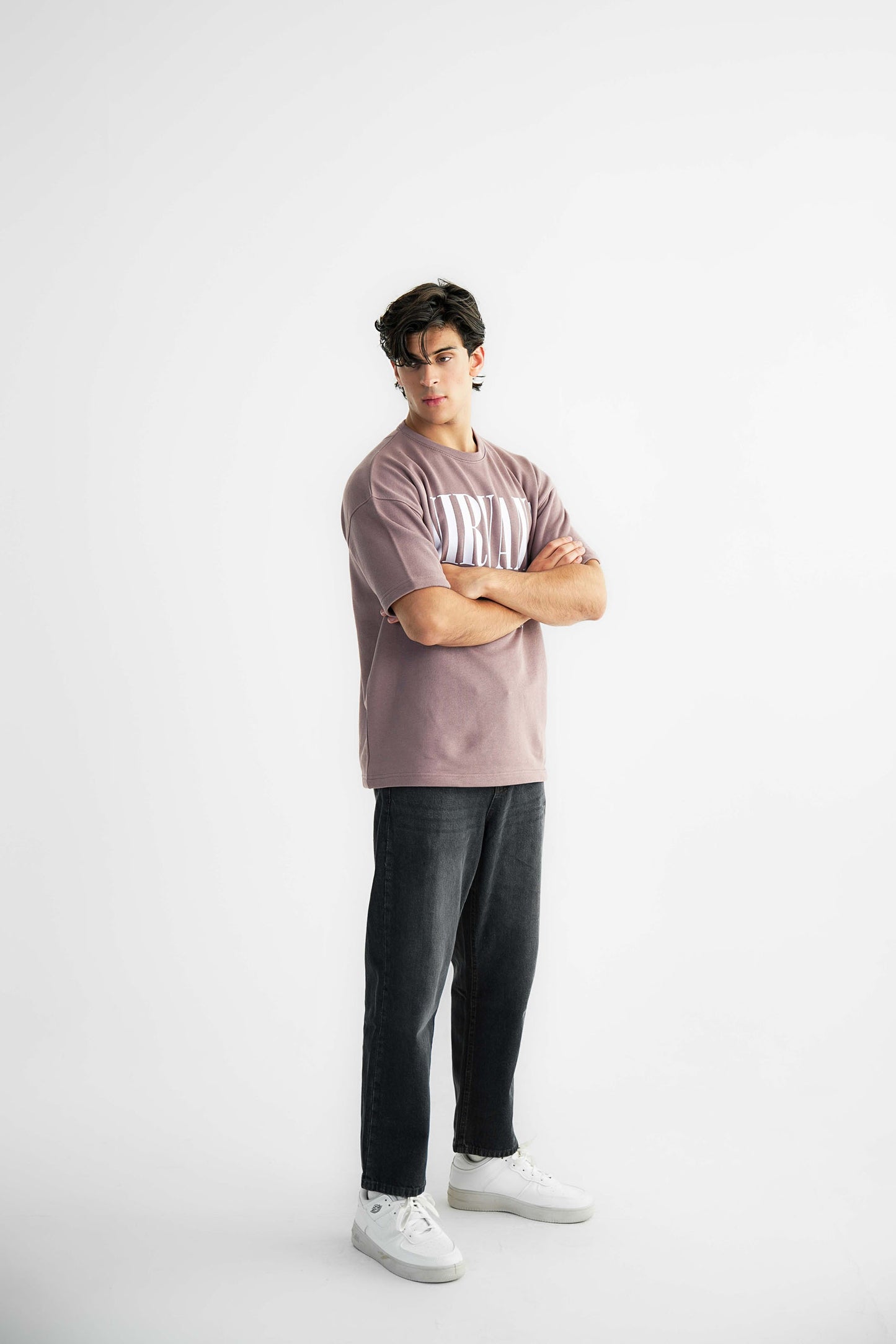 Nirvana Mauve Oversized Heavyweight Tee