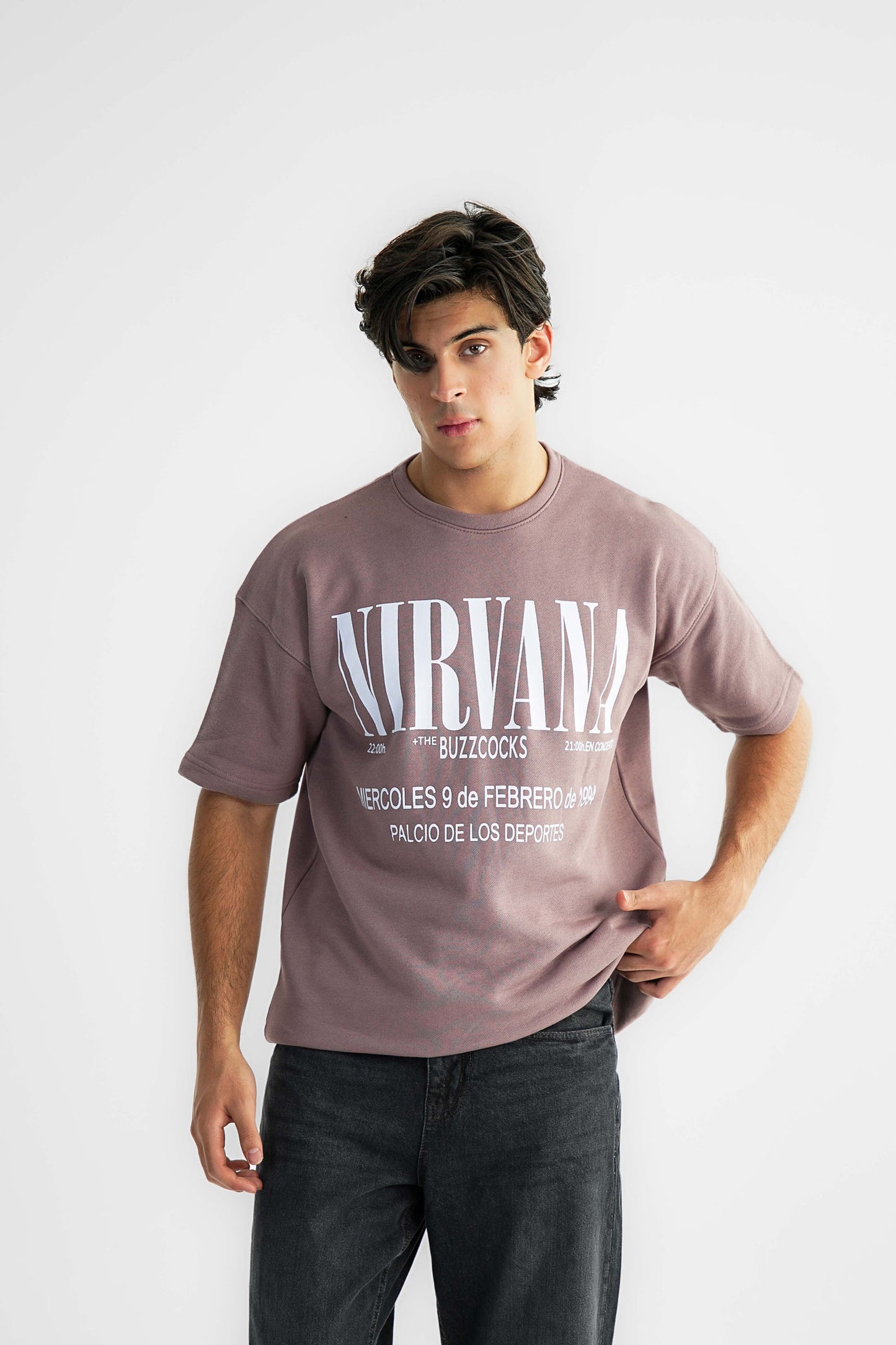 Nirvana Mauve Oversized Heavyweight Tee