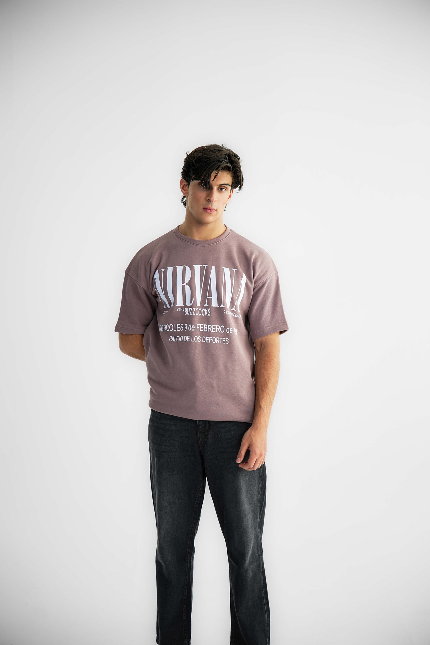 Nirvana Mauve Oversized Heavyweight Tee