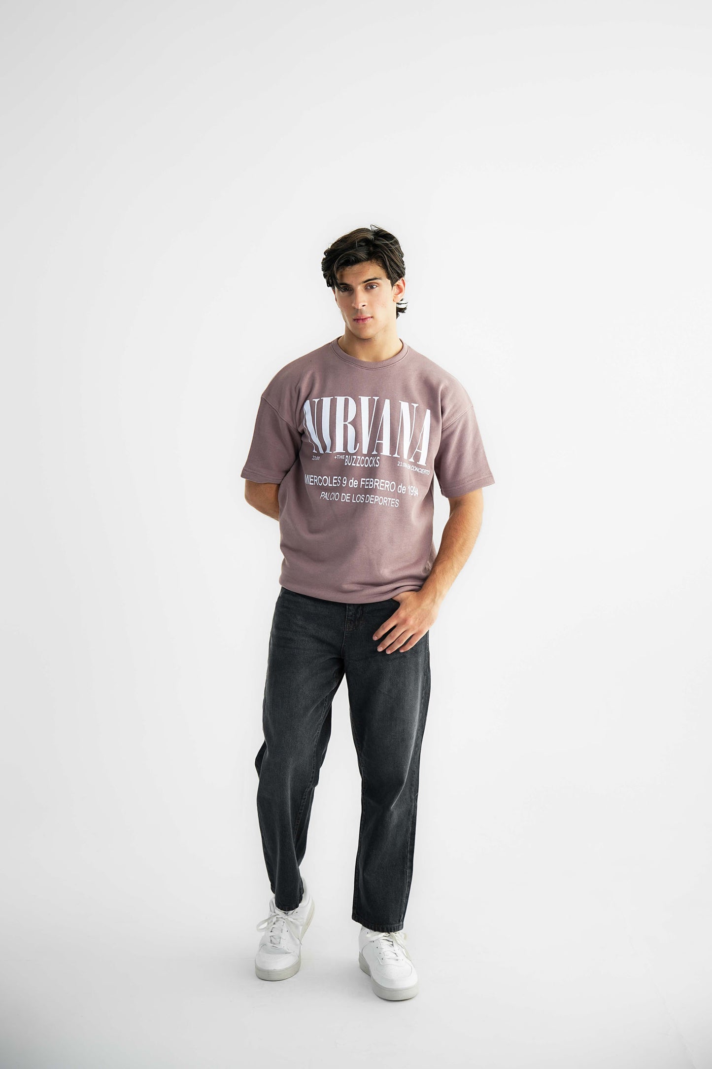 Nirvana Mauve Oversized Heavyweight Tee