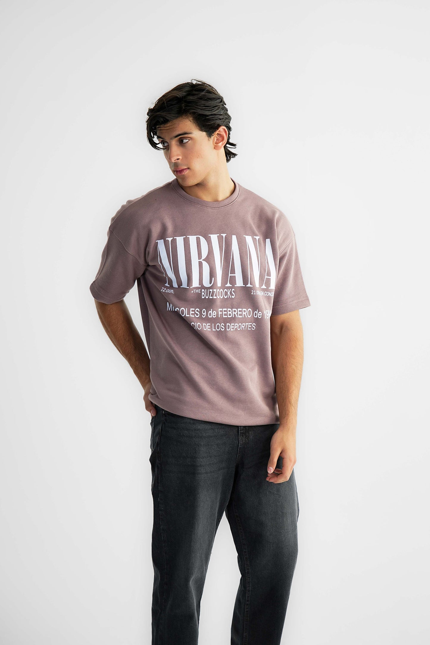 Nirvana Mauve Oversized Heavyweight Tee