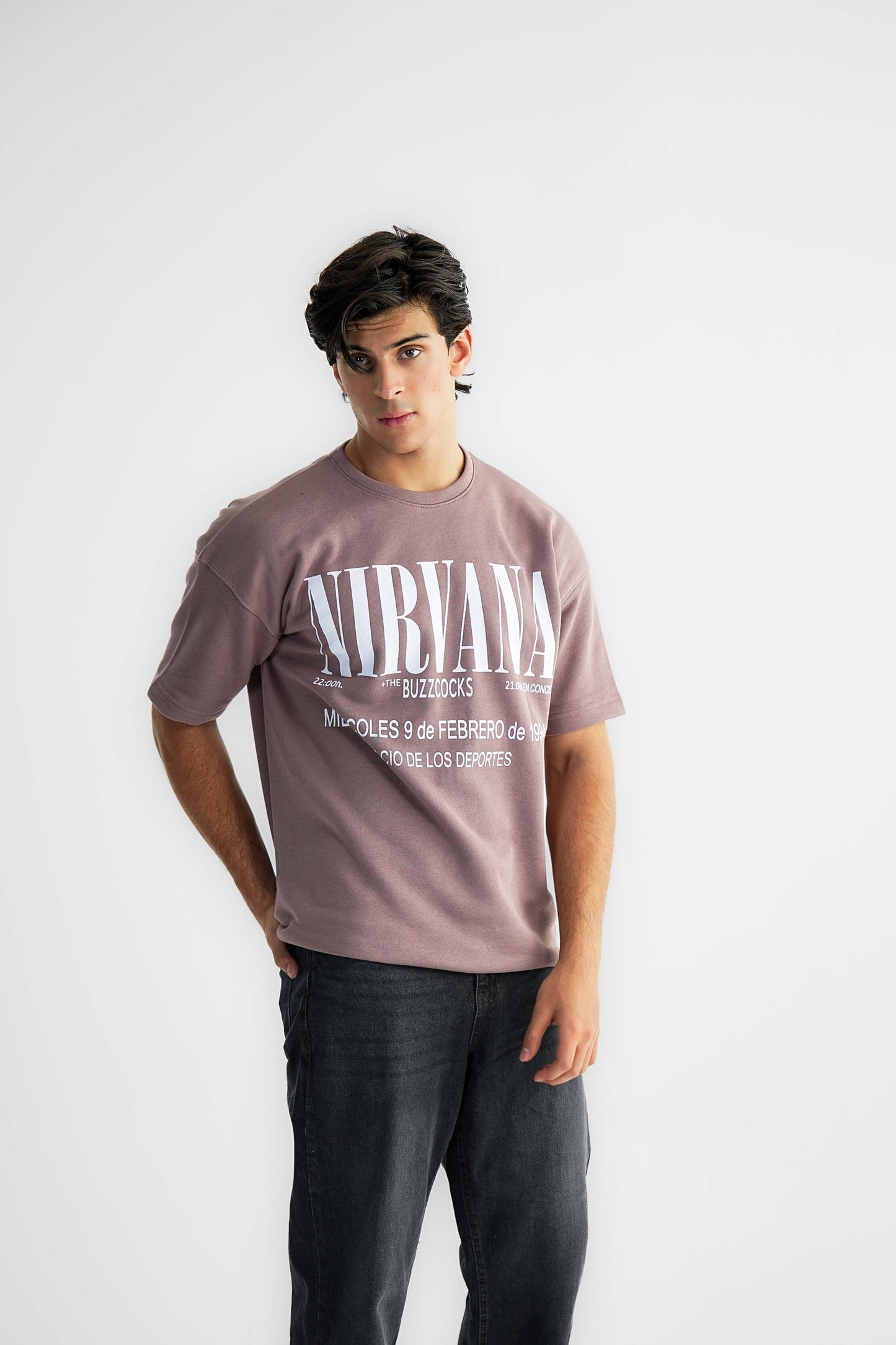 Nirvana Mauve Oversized Heavyweight Tee