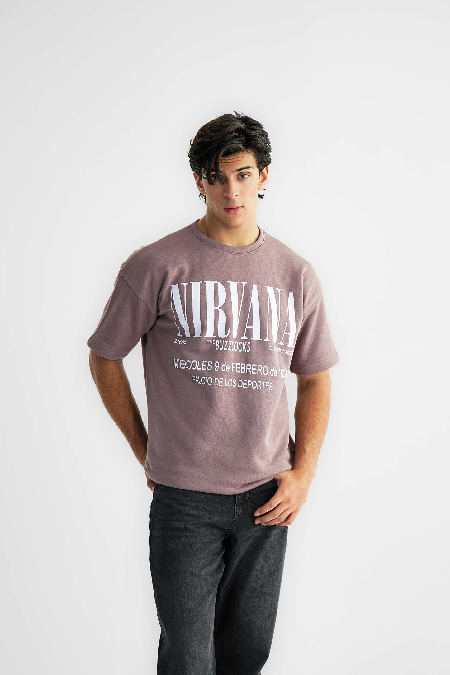 Nirvana Mauve Oversized Heavyweight Tee