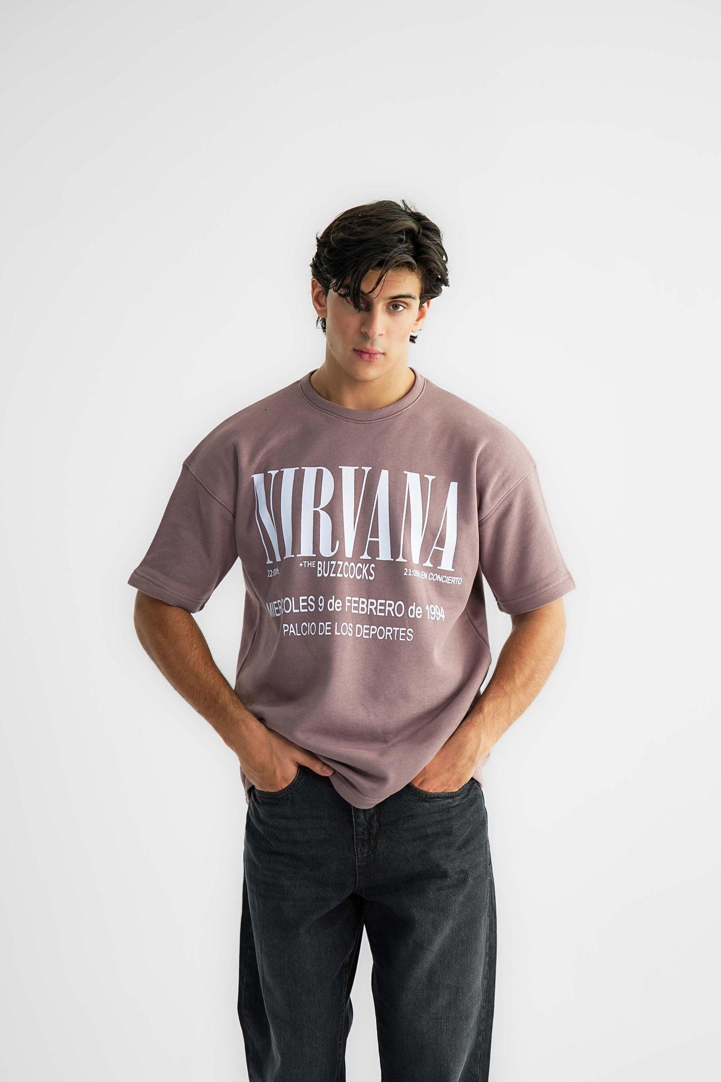 Nirvana Mauve Oversized Heavyweight Tee