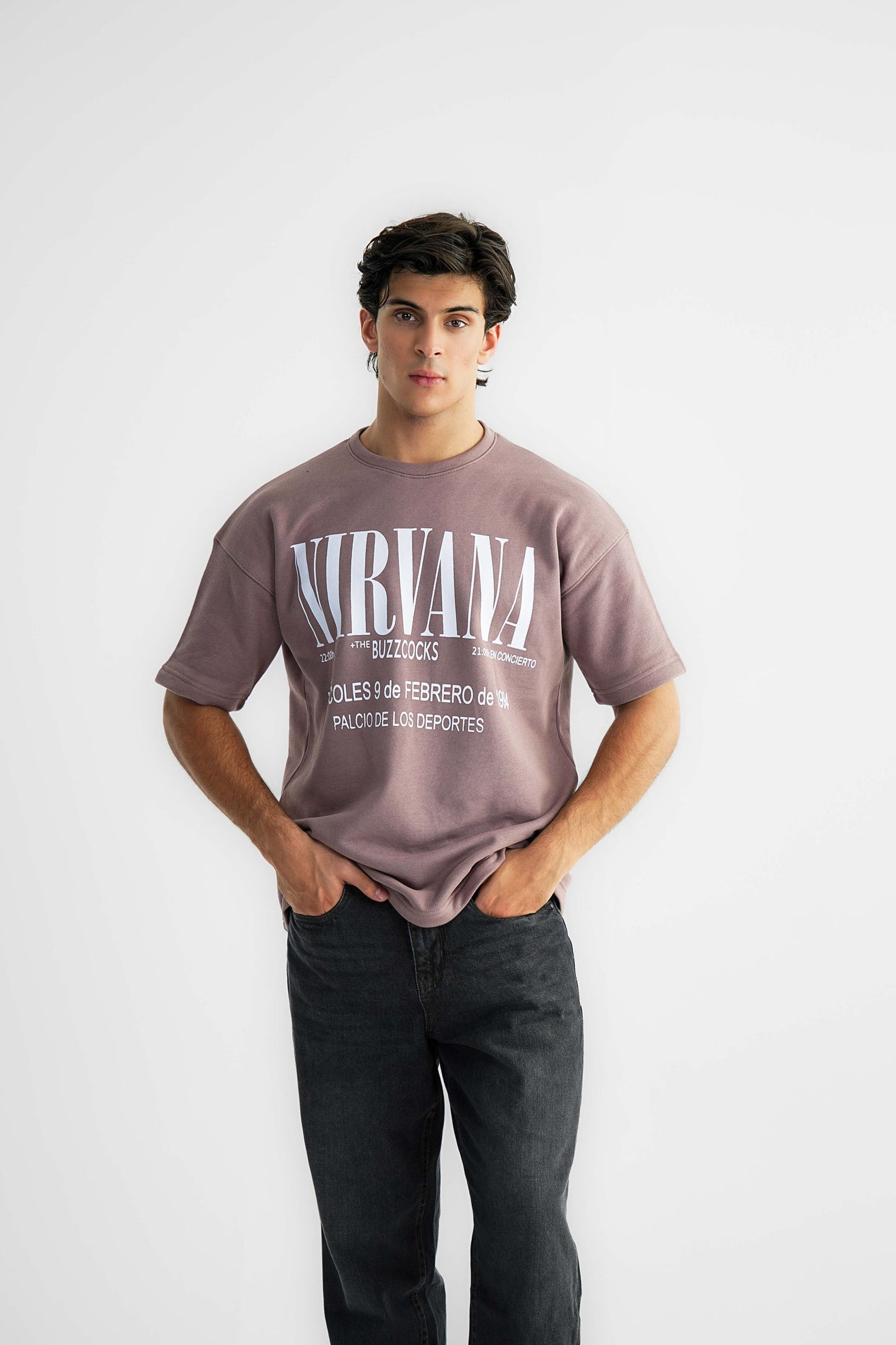 Nirvana Mauve Oversized Heavyweight Tee