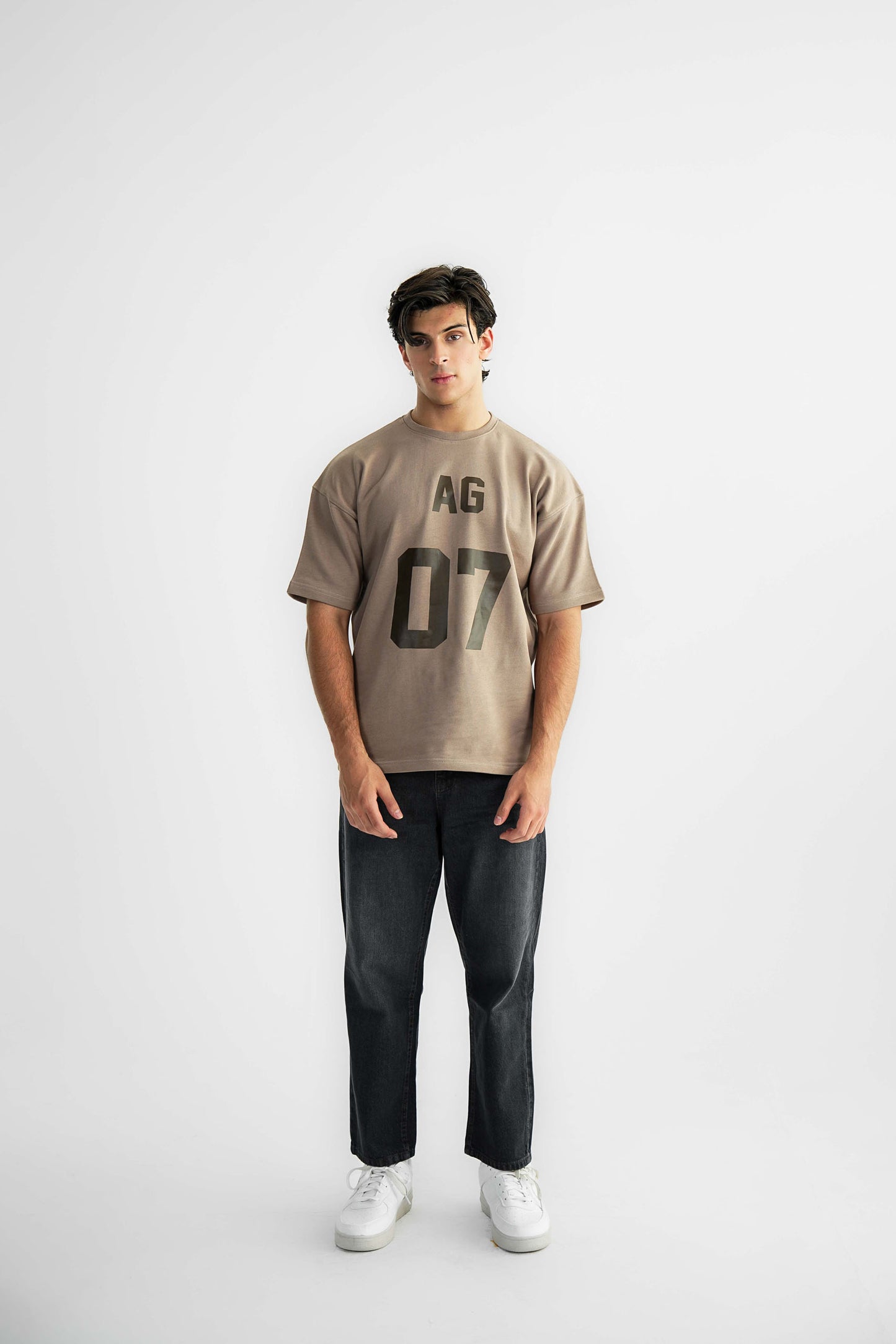 AG 07 Brown Oversized Heavyweight Tee