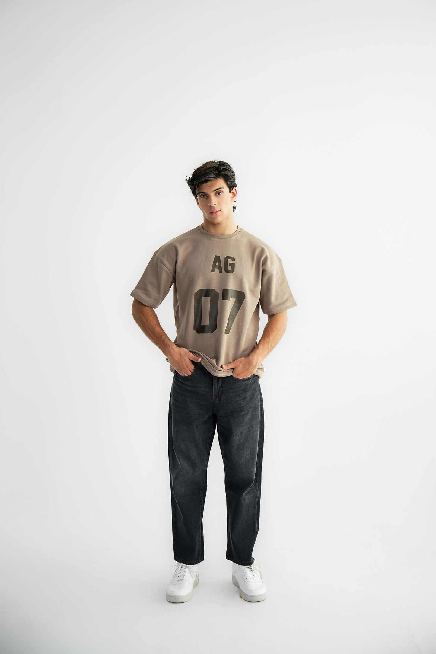 AG 07 Brown Oversized Heavyweight Tee