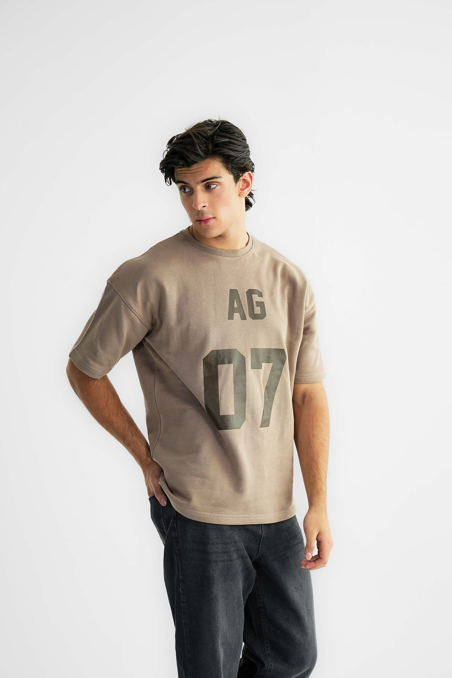 AG 07 Brown Oversized Heavyweight Tee