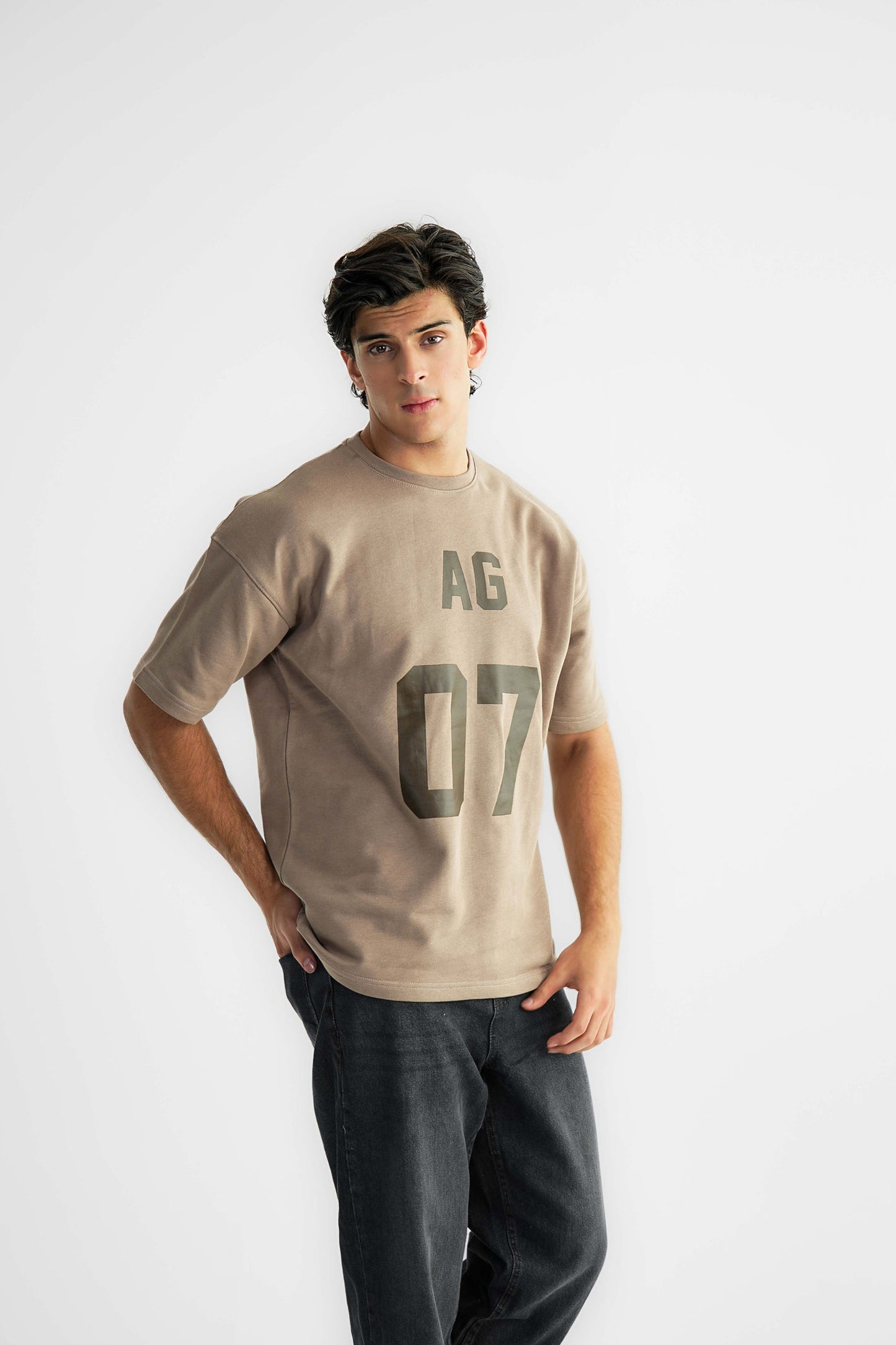 AG 07 Brown Oversized Heavyweight Tee