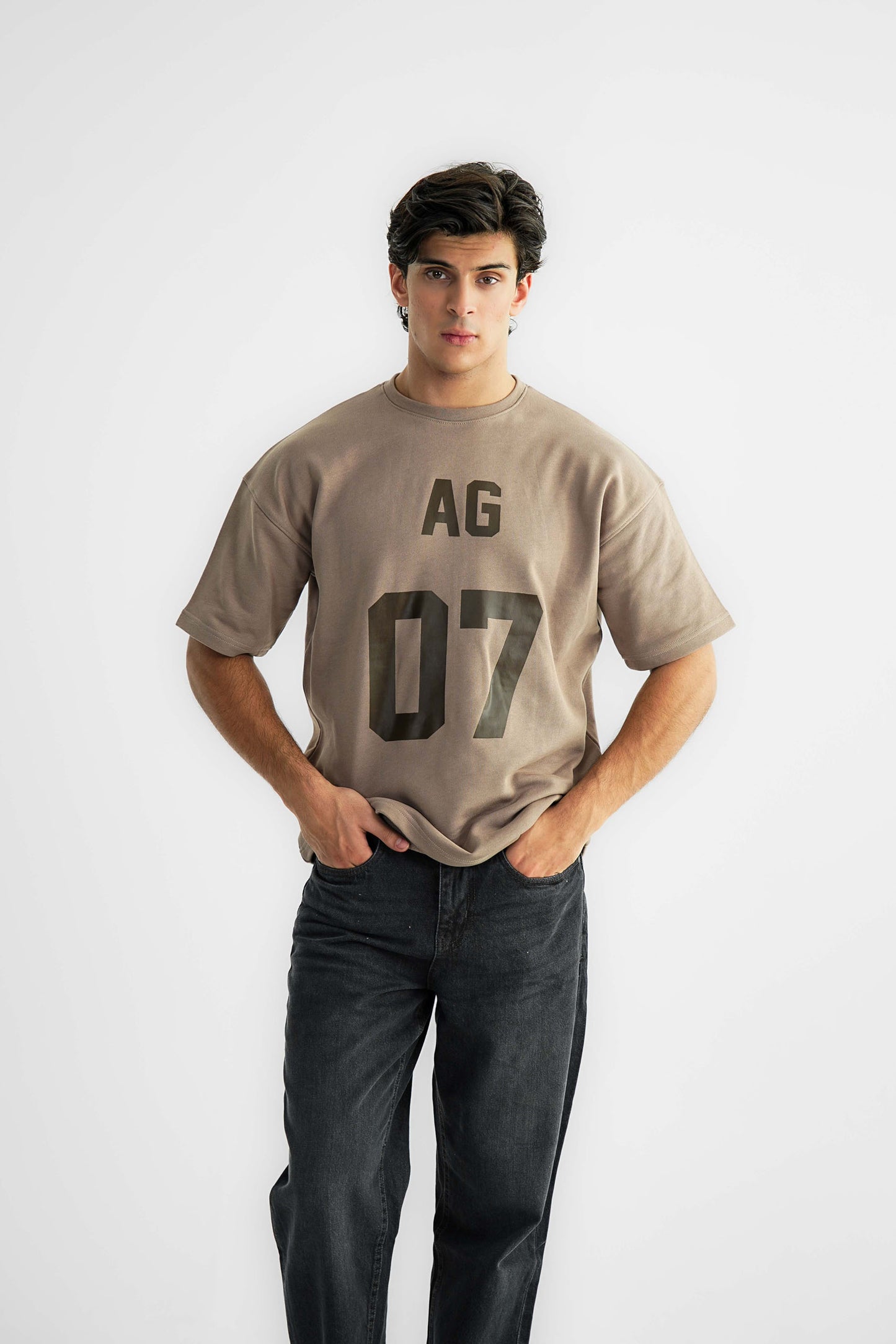 AG 07 Brown Oversized Heavyweight Tee