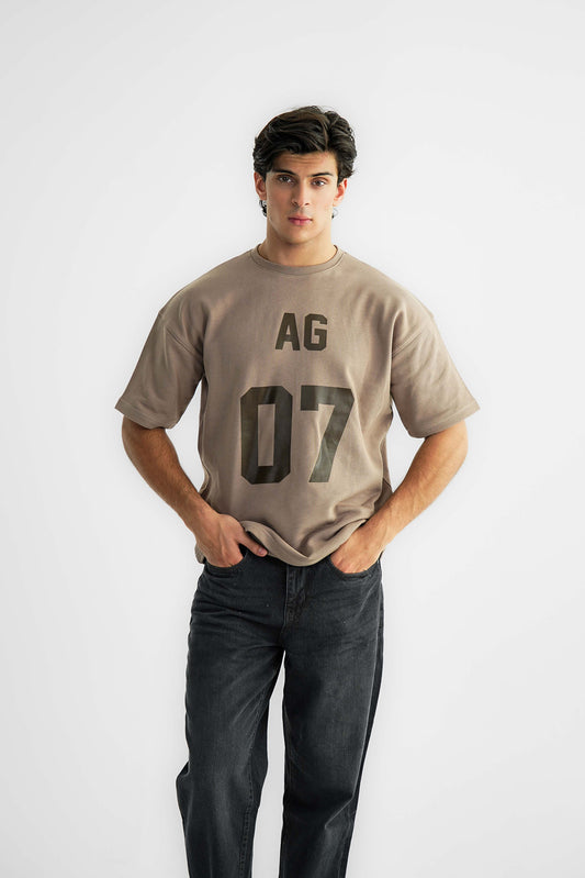 AG 07 Brown Oversized Heavyweight Tee