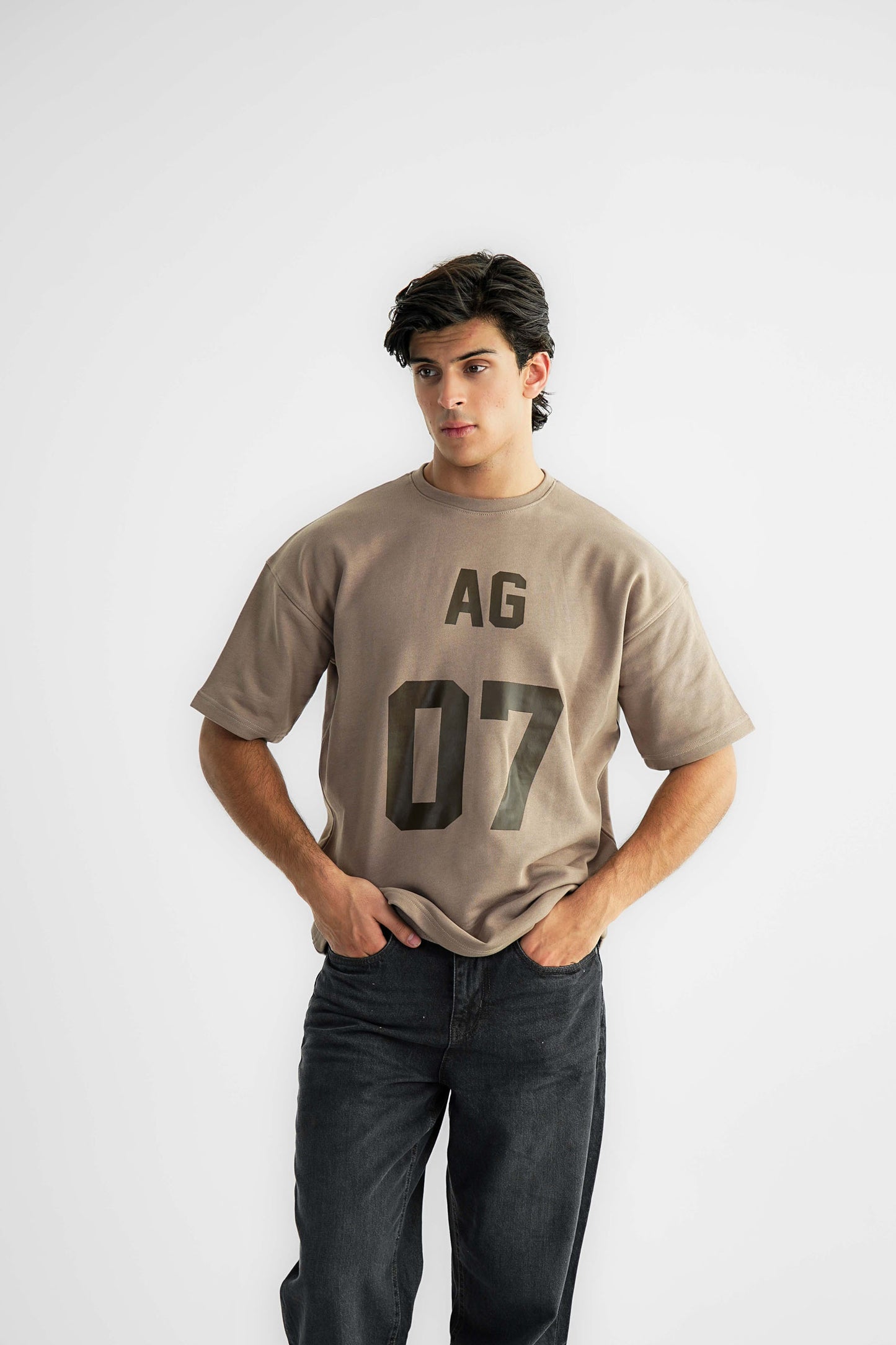 AG 07 Brown Oversized Heavyweight Tee