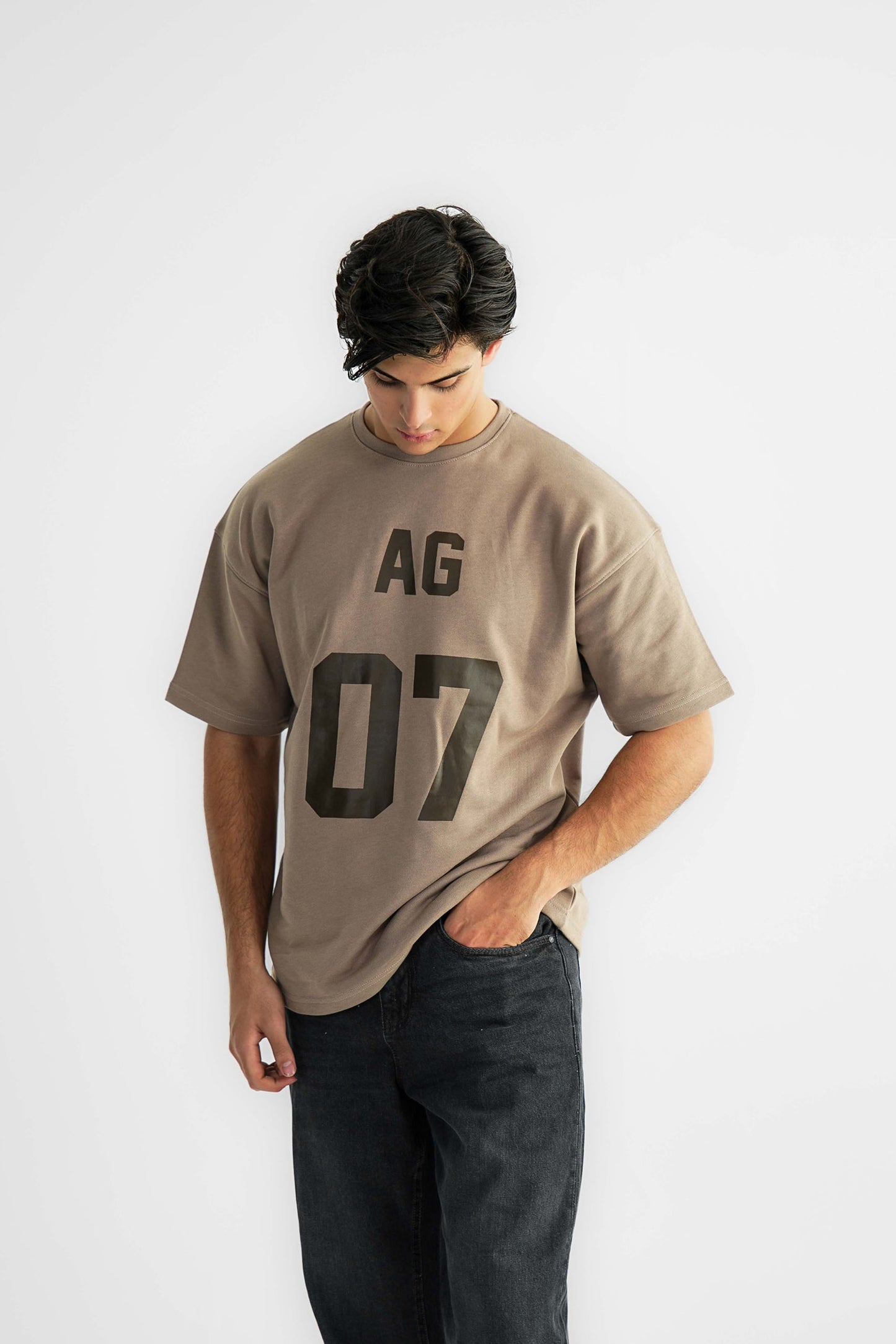 AG 07 Brown Oversized Heavyweight Tee