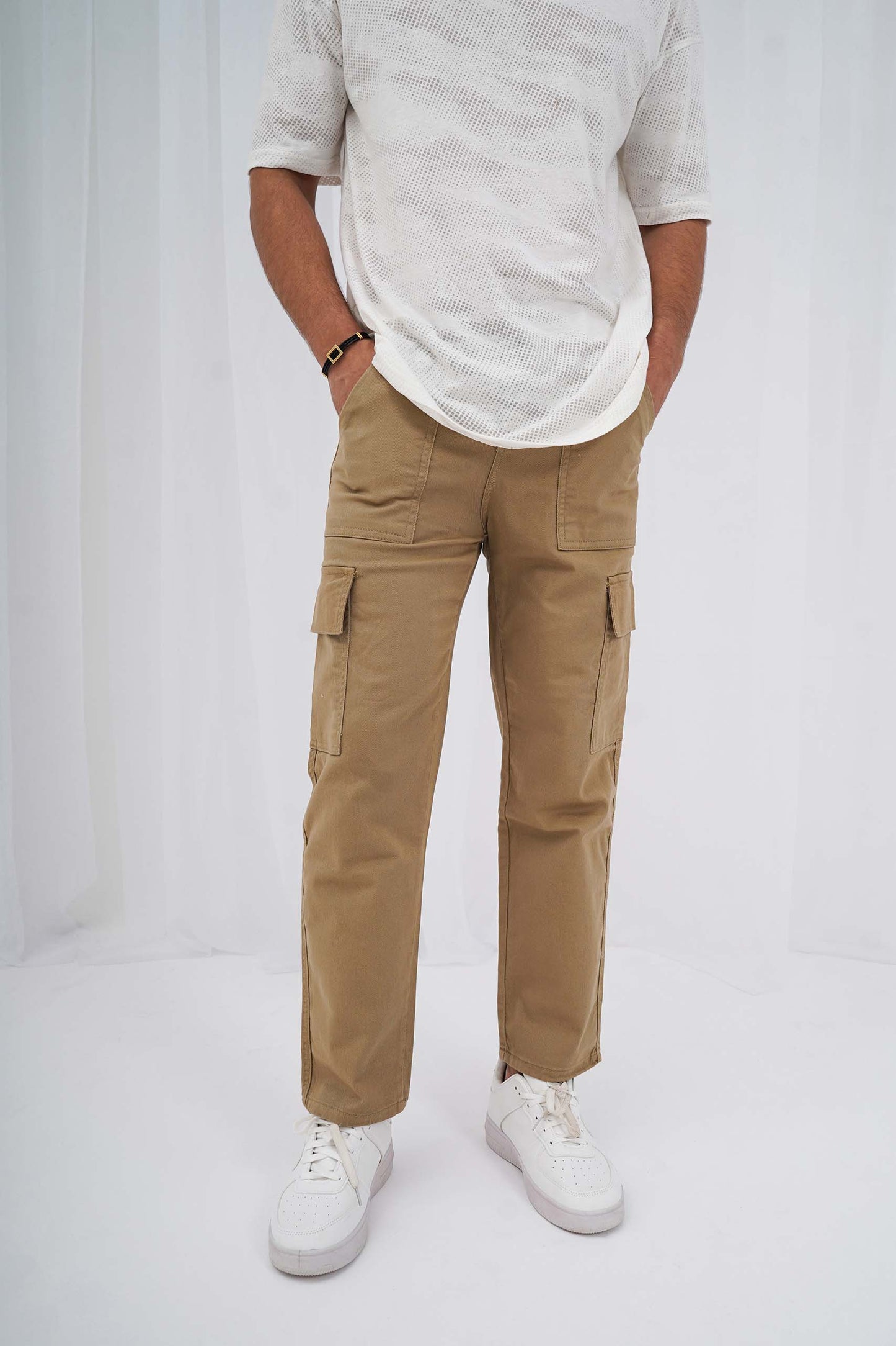 Beige Cargo Pants